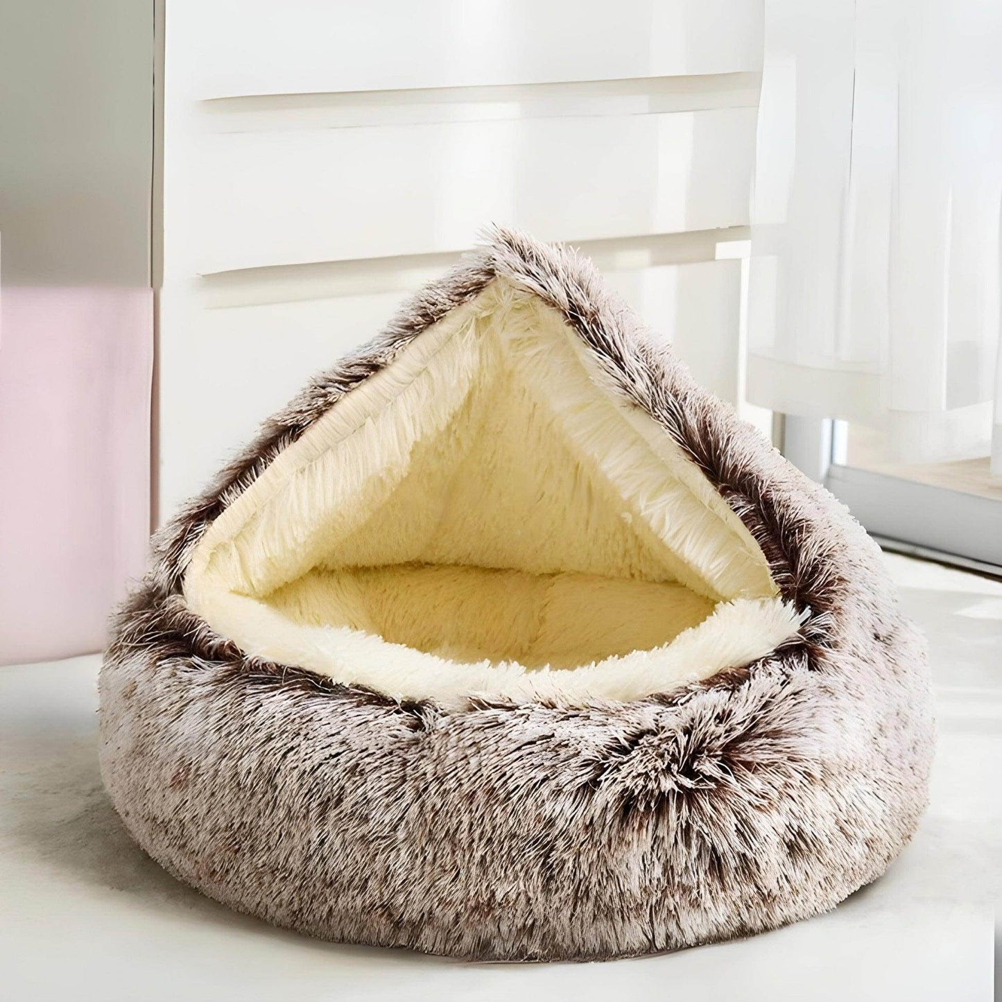 Cuccette per Gatti Rotonde in peluche, comfort e supporto ortopedico