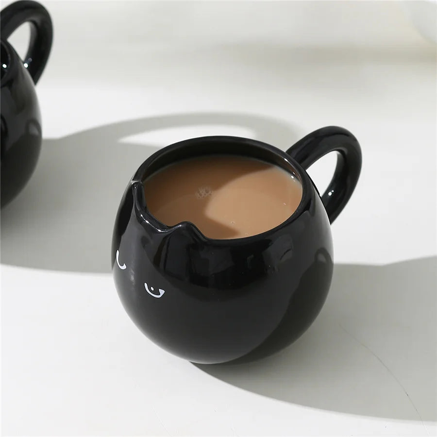 Tazza Gatto Nero in Ceramica Creativa da 380ml per Caffè e Tè