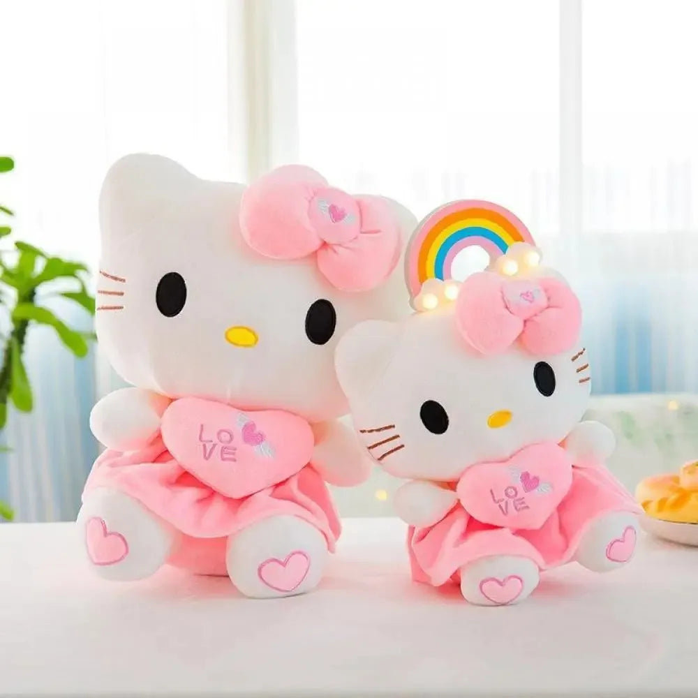 Peluche Hello Kitty cuore morbido, peluche rosa Sanrio adorabile per bambine e fan