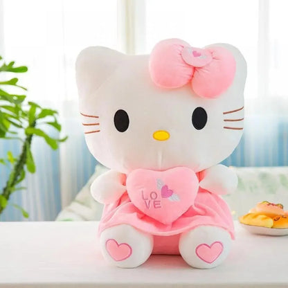 Peluche Hello Kitty cuore morbido, peluche rosa Sanrio adorabile per bambine e fan