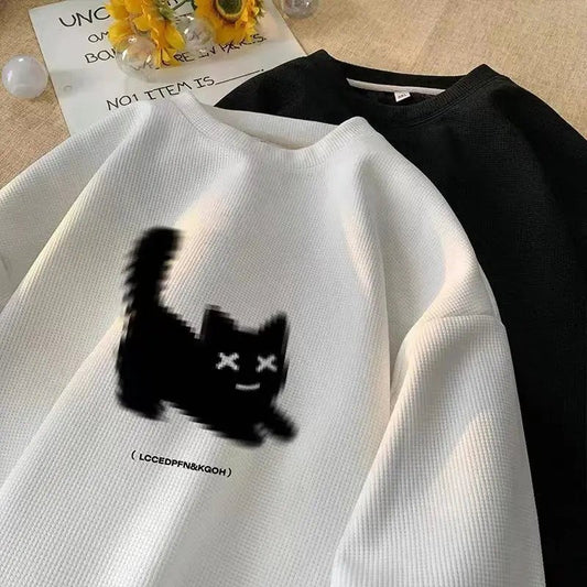 KEERADS - Felpa con cappuccio da donna con gatto, per cani e gatti, a maniche lunghe, per autunno e inverno, taglie grandi, grigio, XL KEERADS - Felpa con cappuccio da donna con gatto, per cani e gatti, a maniche lunghe, per autunno e inverno, taglie grandi, grigio, XL